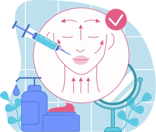 Girl taking plastic surgery  Illustration