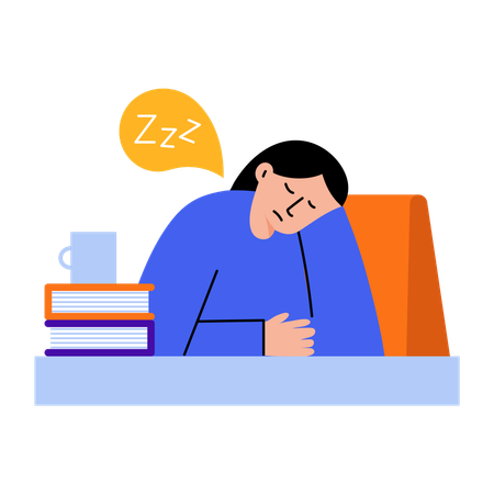 Girl taking power nap  Illustration