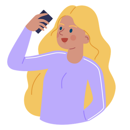 Girl taking selfie  Illustration