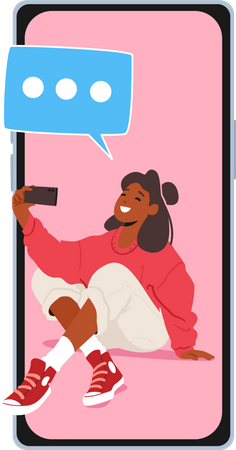 Girl taking Selfie  Illustration
