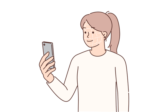 Girl taking selfie  Illustration