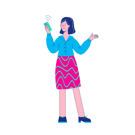 Girl taking selfie  Illustration