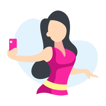 Girl taking selfie  Illustration