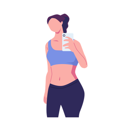 Girl taking selfie  Illustration