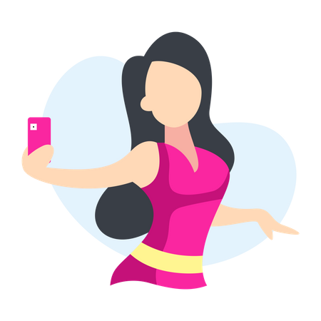 Girl taking selfie  Illustration
