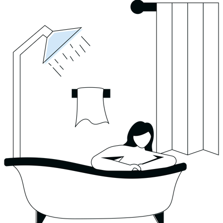 Girl taking Shower  Illustration