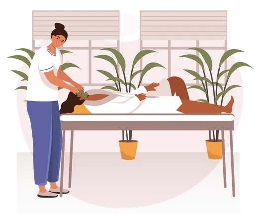 Girl taking spa  Illustration