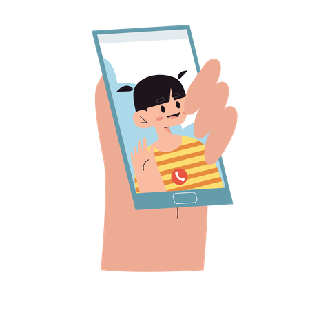 Girl talking by face time  Illustration