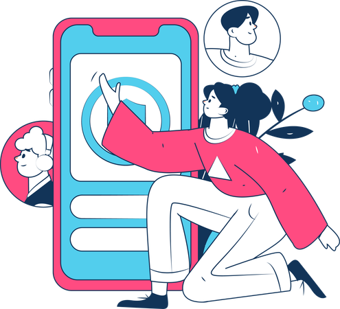 Girl talking on mobile  Illustration