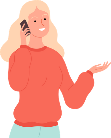 Girl talking on Smartphone  Illustration