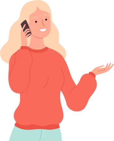 Phone Dialogue Talking People Conversation Calling Character Illustration