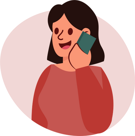 Girl talking on the phone  Illustration