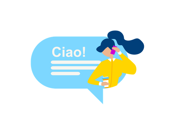 Girl talking over phone in spanish  Illustration