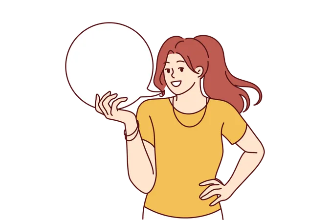 Girl talking something  Illustration