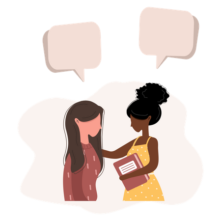 Girl talking to each other  Illustration
