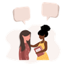 girl talking to each other illustration