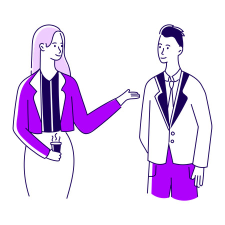 Girl talking with a boy Illustration