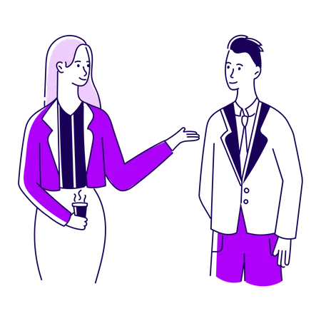 Girl talking with a boy  Illustration