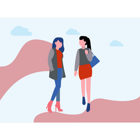 Girl talking with each other  Illustration