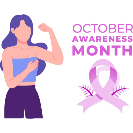 A Girl Talks About October Awareness Month Illustration