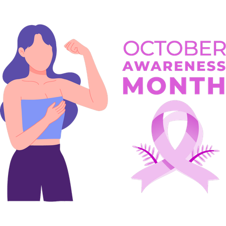 Girl talks about october awareness month  Illustration