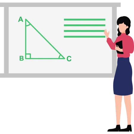 Girl Teaching Geometry  Illustration