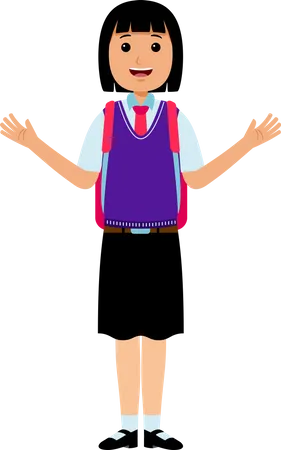 Girl Teenager Student  Illustration