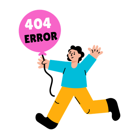 404 문제에 대해 이야기하는 소녀  일러스트레이션