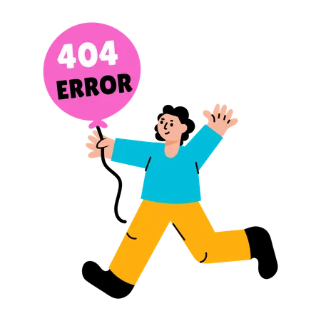 404 문제에 대해 이야기하는 소녀  일러스트레이션