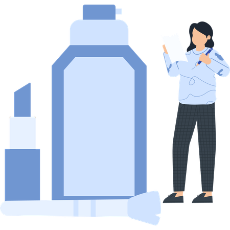 Girl telling about beauty product  Illustration