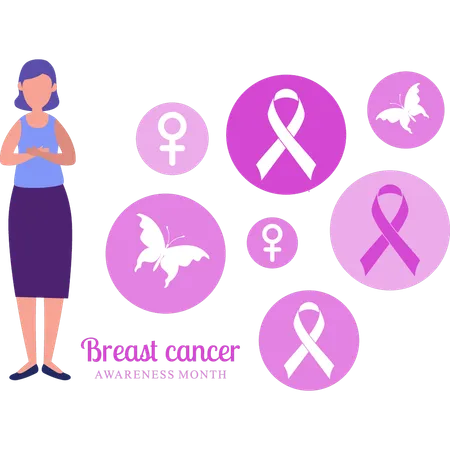 Girl telling about breast cancer  Illustration