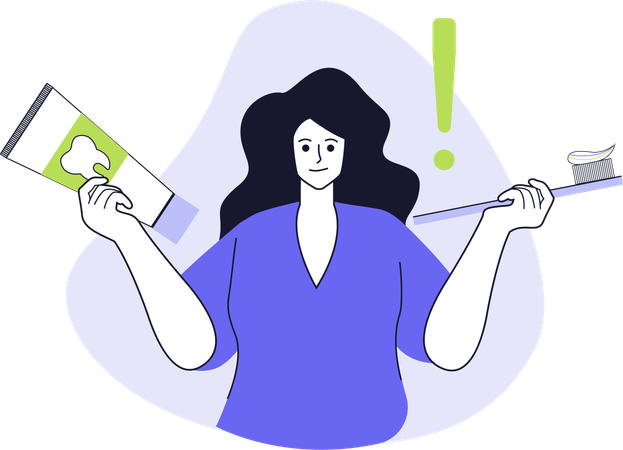 Girl telling about dental care  Illustration