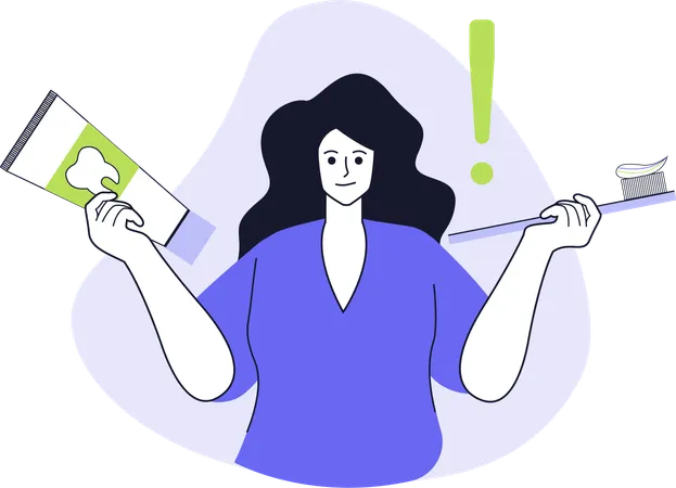Girl telling about dental care  Illustration