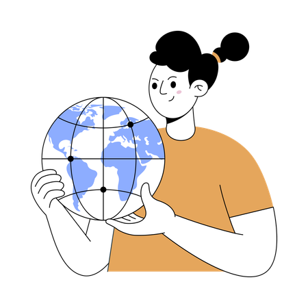 Girl telling future of earth  Illustration