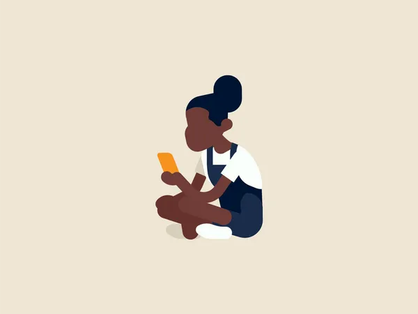 Girl texting to her friend  Illustration