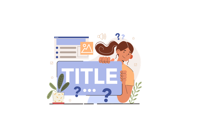 Girl thinking about attracting blog title  Illustration