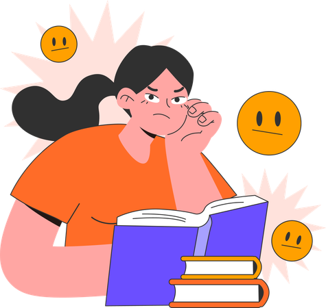 Girl thinking about How to avoid professional burnout  일러스트레이션