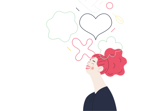 Girl thinking positive  Illustration