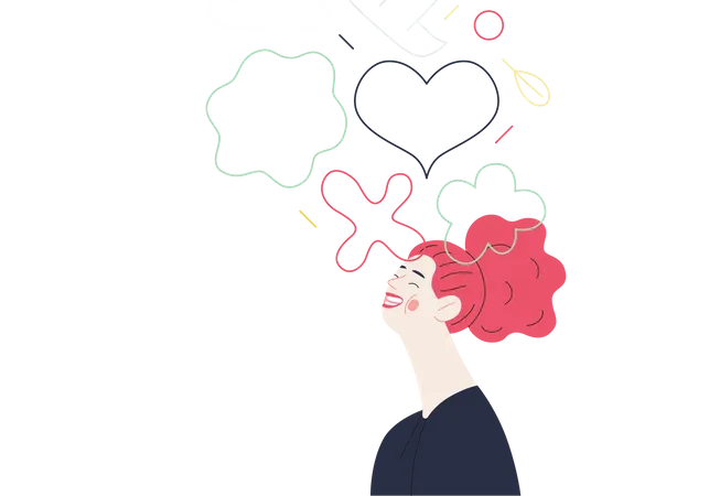 Girl thinking positive  Illustration