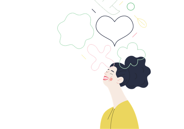Girl thinking positive  Illustration