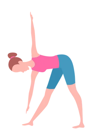Girl touching toe during workout  Illustration
