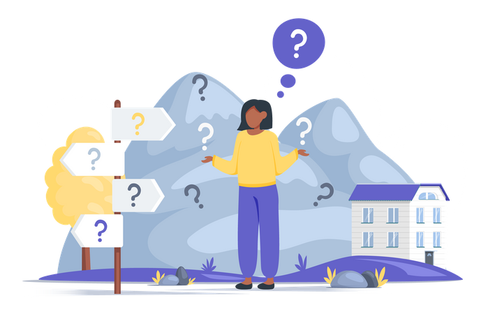 Girl tourist finding travel location  Illustration
