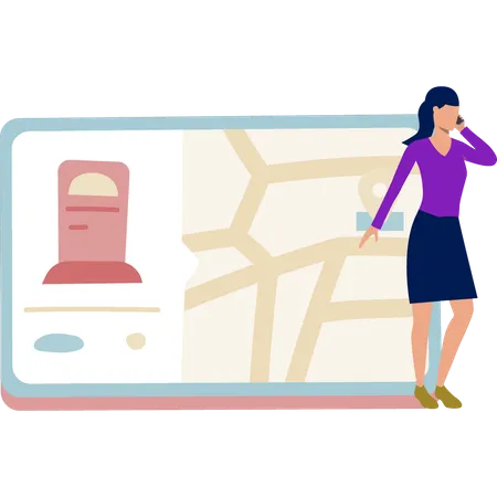 Girl tracking her email online  Illustration