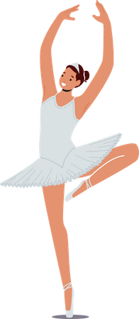 Girl Training in Ballet School Illustration