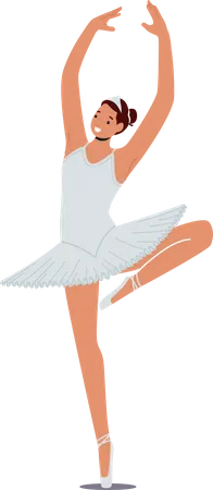 Girl Training in Ballet School Illustration