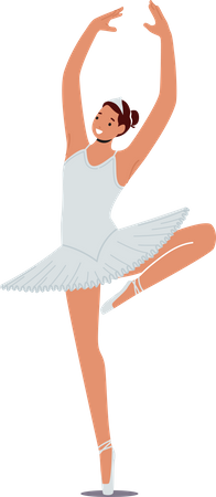 Girl Training in Ballet School  Illustration