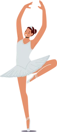 Girl Training in Ballet School  Illustration