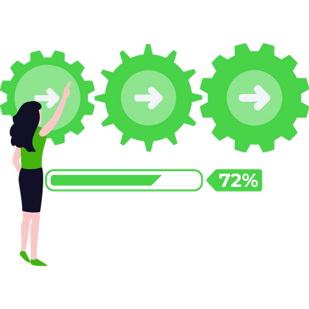 Girl updating system  Illustration