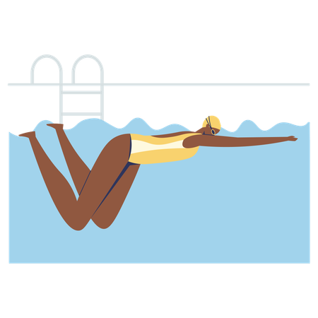 Girl use Breaststroke Glide technique for swimming  Illustration