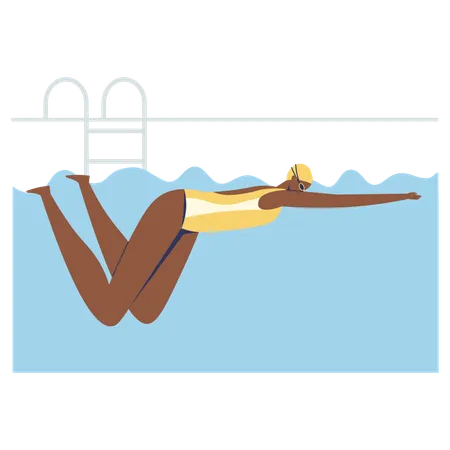 Girl use Breaststroke Glide technique for swimming  Illustration